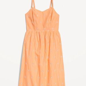 Fit Flare Eyelet Midi Dress Women 2x Plus New Tags Casual Summer Boho Sundress